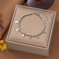 304 Stainless Steel 18K Gold Plated Lady Plating Inlay Star Artificial Rhinestones Bracelets Necklace sku image 1