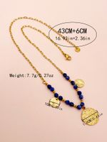 304 Stainless Steel Gold Plated Retro Simple Style Beaded Plating Round Natural Stone Beads main image 2