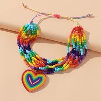 Cute Beach Sweet Heart Shape Plastic Beaded Drawstring Women's Drawstring Bracelets main image 5
