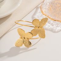 Simple Style Butterfly Stainless Steel Plating Titanium Steel 18k Gold Plated Bangle main image 1