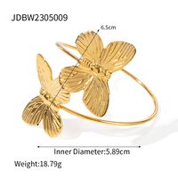 Simple Style Butterfly Stainless Steel Plating Titanium Steel 18k Gold Plated Bangle sku image 1