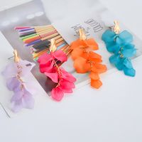 1 Pair Vacation Sweet Petal Resin Drop Earrings main image 1