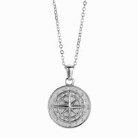 201 Stainless Steel 304 Stainless Steel Gold Plated Casual Hip-Hop Classic Style Plating Compass Pendant Necklace main image 5