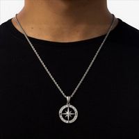 201 Stainless Steel 304 Stainless Steel Gold Plated Casual Hip-Hop Classic Style Plating Compass Pendant Necklace main image 3