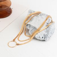 Wholesale Jewelry Simple Style Classic Style Circle Iron Copper Grommet Eyelet Chain Necklace main image 4