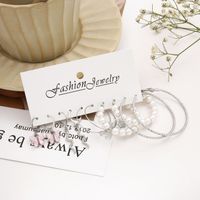 3 Sets Ig Style Simple Style Circle Snake Butterfly Inlay Alloy Pearl Zircon Earrings main image 5