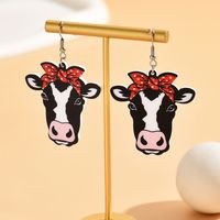 1 Paire Mignon Vaches Arylique Boucles D'oreilles main image 4