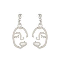 Korean Minimalist Abstract Face Line Earrings Wholesale Nihaojewelry sku image 1