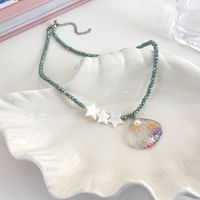 Cute Pentagram Shell Beaded Resin Inlay Artificial Pearls Women's Necklace sku image 3