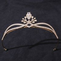 Princesa Nupcial Corona Aleación Embutido Diamantes De Imitación Circón Corona sku image 2