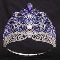 Queen Bridal Crown Alloy Inlay Artificial Crystal Rhinestones Zircon Crown sku image 2