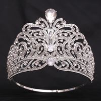 Queen Bridal Crown Alloy Inlay Artificial Crystal Rhinestones Zircon Crown sku image 1