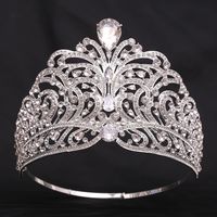 Queen Bridal Crown Alloy Inlay Artificial Crystal Rhinestones Zircon Crown main image 1