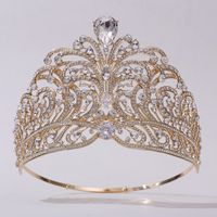 Queen Bridal Crown Alloy Inlay Artificial Crystal Rhinestones Zircon Crown sku image 5