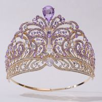 Queen Bridal Crown Alloy Inlay Artificial Crystal Rhinestones Zircon Crown sku image 9