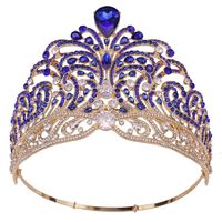 Queen Bridal Crown Alloy Inlay Artificial Crystal Rhinestones Zircon Crown main image 2