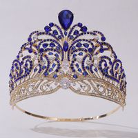 Queen Bridal Crown Alloy Inlay Artificial Crystal Rhinestones Zircon Crown sku image 7