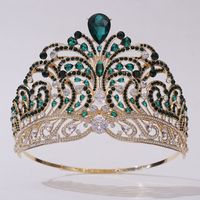 Queen Bridal Crown Alloy Inlay Artificial Crystal Rhinestones Zircon Crown sku image 8
