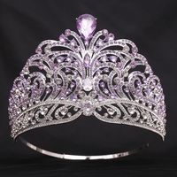 Queen Bridal Crown Alloy Inlay Artificial Crystal Rhinestones Zircon Crown sku image 3