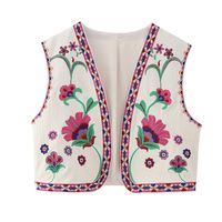 Women's Vest Tank Tops Embroidery Ethnic Style Flower main image 5