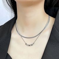 Vêtement De Rue Géométrique Acier Inoxydable Placage Collier En Couches sku image 2