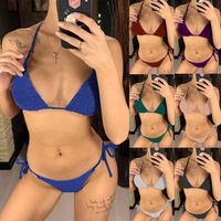 Women's Solid Color Backless 2 Piece Set Bikinis main image 3