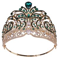 Queen Bridal Crown Alloy Inlay Artificial Crystal Rhinestones Zircon Crown main image 3