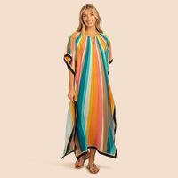 Women's Vacation Color Block Cover Ups sku image 9