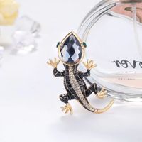 Retro Gecko Aleación Embutido Diamantes De Imitación Unisexo Broches sku image 2