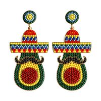 1 Pair Casual Exaggerated Ethnic Style Cactus Inlay Alloy Resin Drop Earrings sku image 3
