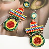 1 Pair Casual Exaggerated Ethnic Style Cactus Inlay Alloy Resin Drop Earrings main image 6