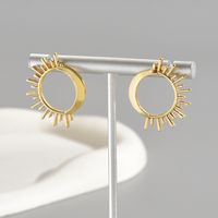 Wholesale Jewelry Retro Solid Color Alloy Gold Plated Plating Ear Studs main image 3