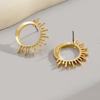 Wholesale Jewelry Retro Solid Color Alloy Gold Plated Plating Ear Studs main image 2