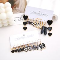 1 Set Retro Ethnic Style Gossip Heart Shape Butterfly Arylic Alloy Earrings main image 4