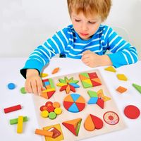 Puzzles Baby(0-2years) Heart Shape Flower Rectangle Wood Toys main image 6
