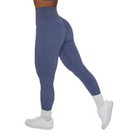 Sport Einfarbig Nylon Baumwollmischung Trainings Anzug Yoga-tops Gamaschen main image 3
