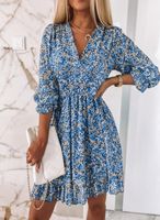 Women's Floral Dress Casual Vacation V Neck Printing 3/4 Length Sleeve Ditsy Floral Knee-length Holiday Daily main image 5