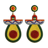 1 Pair Casual Exaggerated Ethnic Style Cactus Inlay Alloy Resin Drop Earrings sku image 4