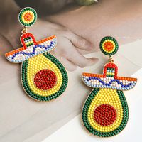 1 Pair Casual Exaggerated Ethnic Style Cactus Inlay Alloy Resin Drop Earrings main image 3