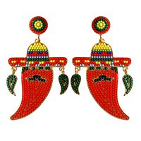 1 Pair Casual Exaggerated Ethnic Style Cactus Inlay Alloy Resin Drop Earrings sku image 2