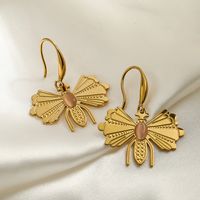 1 Pair Simple Style Commute Bee Plating 304 Stainless Steel 18K Gold Plated Drop Earrings main image 4
