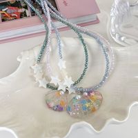 Cute Pentagram Shell Beaded Resin Inlay Artificial Pearls Women's Necklace main image 2