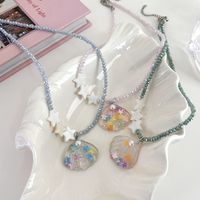 Cute Pentagram Shell Beaded Resin Inlay Artificial Pearls Women's Necklace main image 3