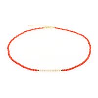 Vacation Sweet Solid Color Artificial Crystal Freshwater Pearl Beaded Chain Necklace sku image 1