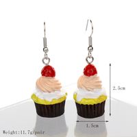 1 Pair Lady Sweet Simple Style Cake Plastic Resin Drop Earrings main image 5