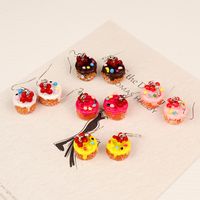 1 Pair Lady Sweet Simple Style Cake Plastic Resin Drop Earrings main image 2