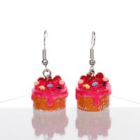 1 Pair Lady Sweet Simple Style Cake Plastic Resin Drop Earrings sku image 5