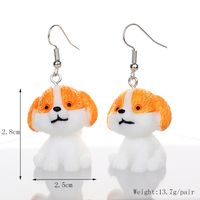 1 Pair Cute Dog Plastic Resin Drop Earrings sku image 2