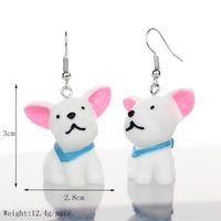 1 Pair Cute Dog Plastic Resin Drop Earrings sku image 1