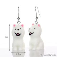 1 Pair Cute Dog Plastic Resin Drop Earrings sku image 7